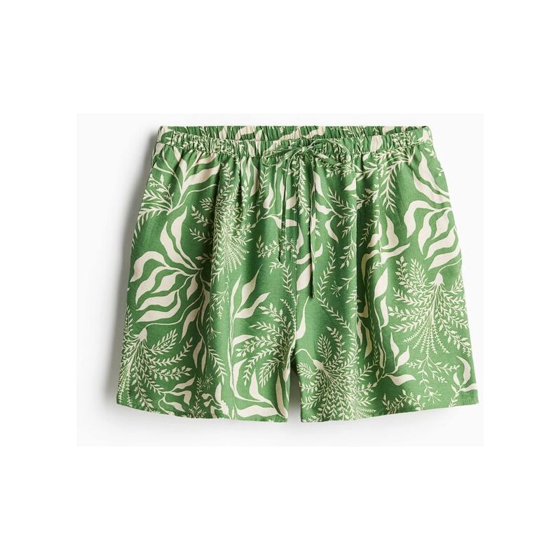 H&M - Natahovací šortky - Zelená/Vzor