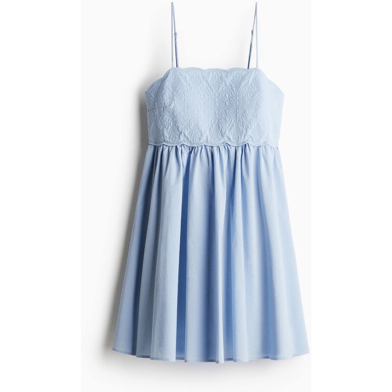 H&M - Šatys výšivkou - Bleděmodrá