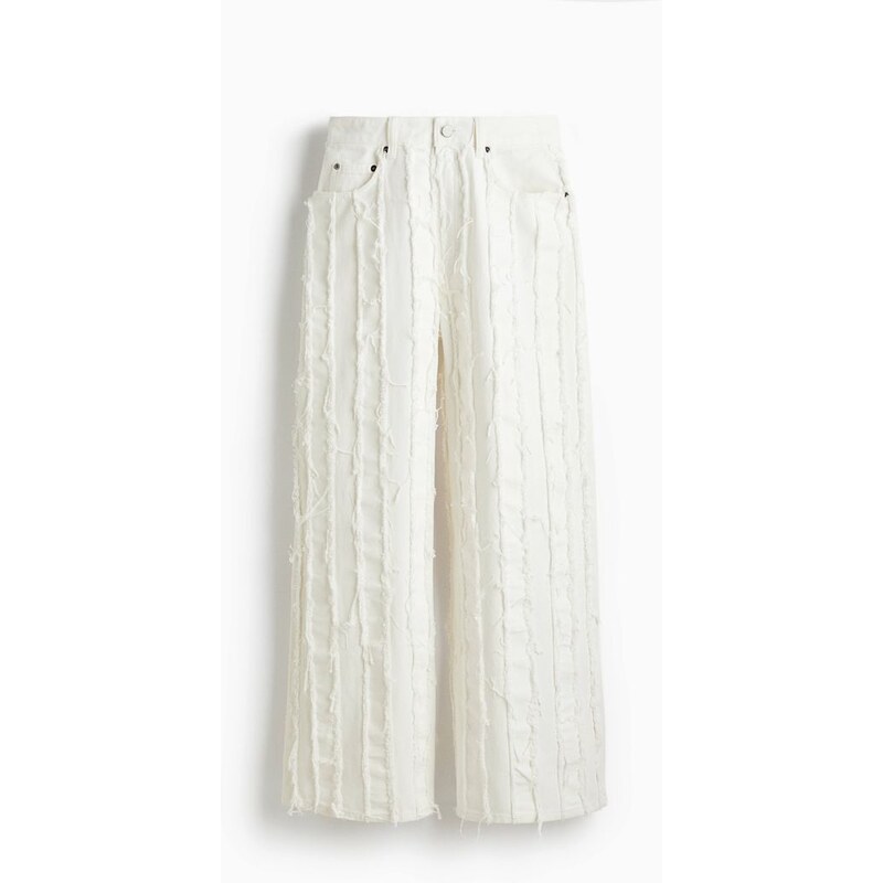 H&M - Roztřepené džíny - bílá 108135615