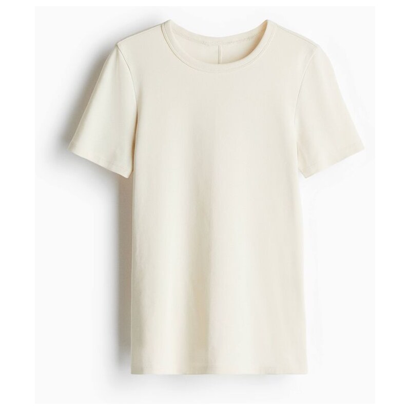 H&M - Přiléhavé tričko - Krémová