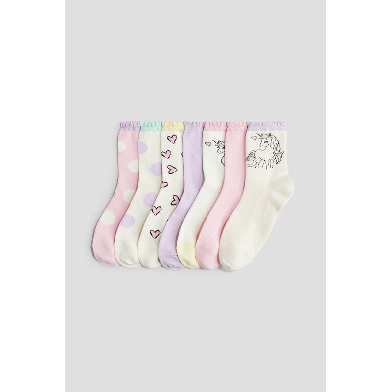 H&M - Ponožky 7 párů - růžová 108135707