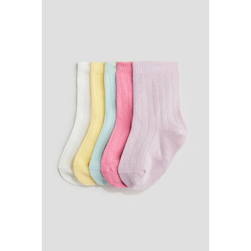 H&M - Pletené ponožky: balení po 5 - fialová 108135722