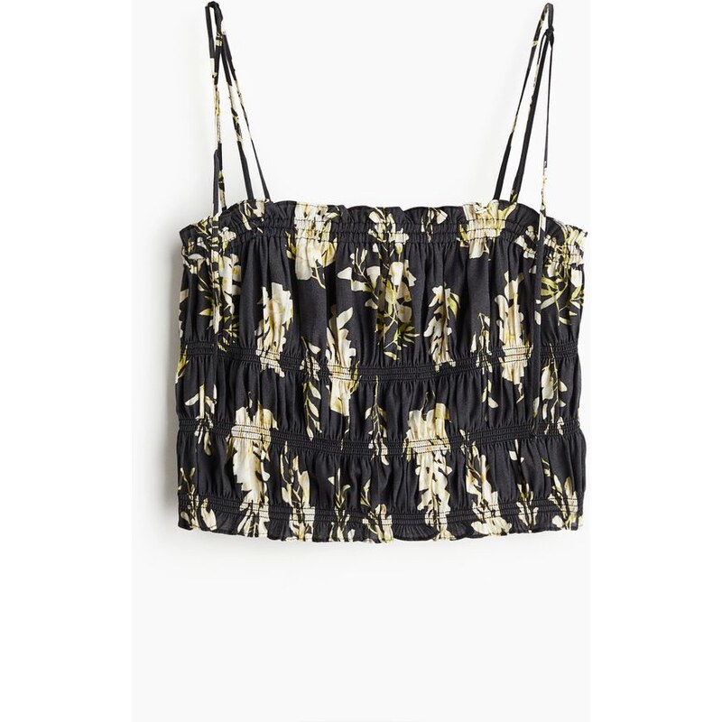 H&M - Tops žabkováním a vázacími ramínky - černá 108135772