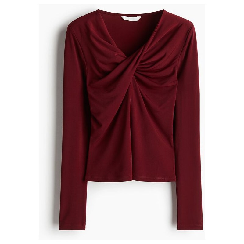 H&M - Top se stočeným detailem - Vínová