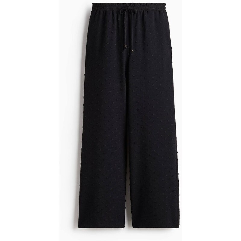 H&M - Kalhoty z látky plumeti se stahovací šňůrkou - černá 108135913