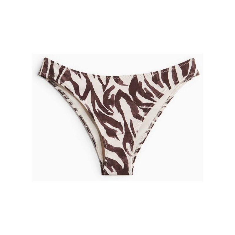 H&M - Bikinové kalhotky Cheeky - Světle Béžová/Zebří Potisk