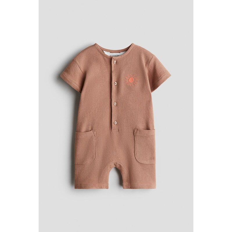 H&M - Bavlněný overal - Hnědá/Sluníčko