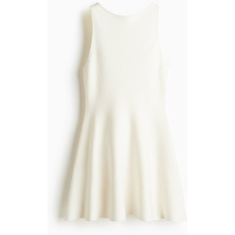 H&M - Šaty z žebrovaného úpletu - Krémová