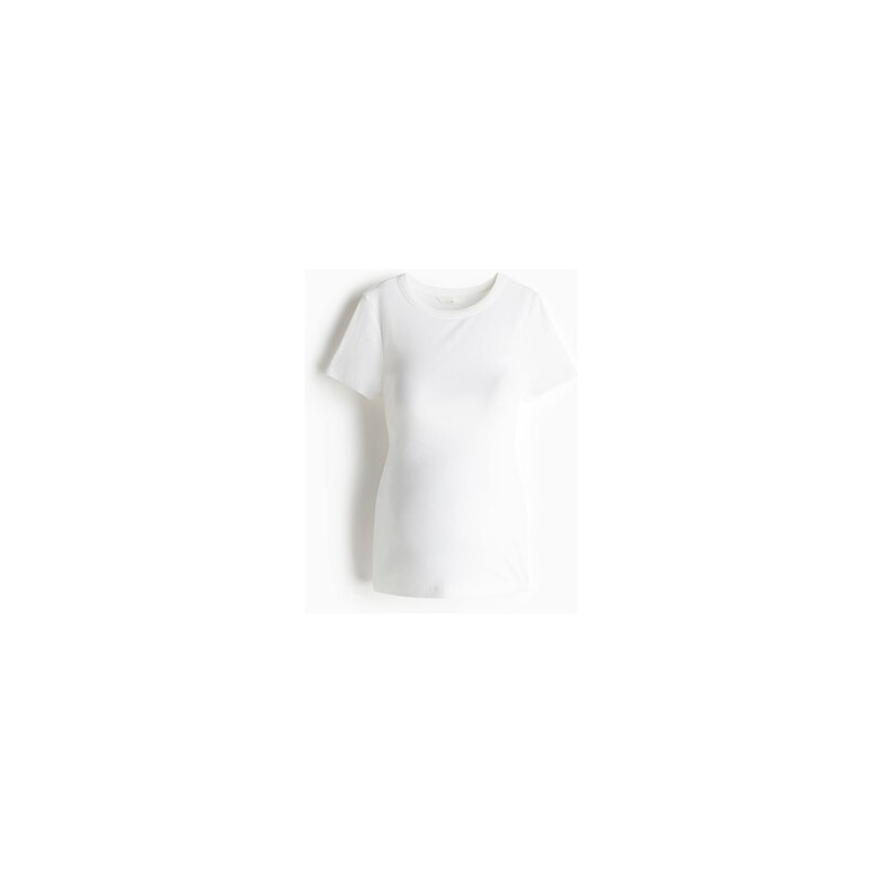H&M - MAMA Žebrovaný top - Bílá