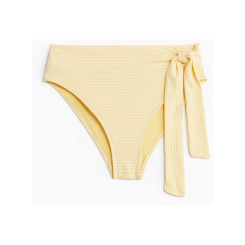 H&M - Bikinové kalhotkys vysokým pasem a zavazováním - žlutá 108136861