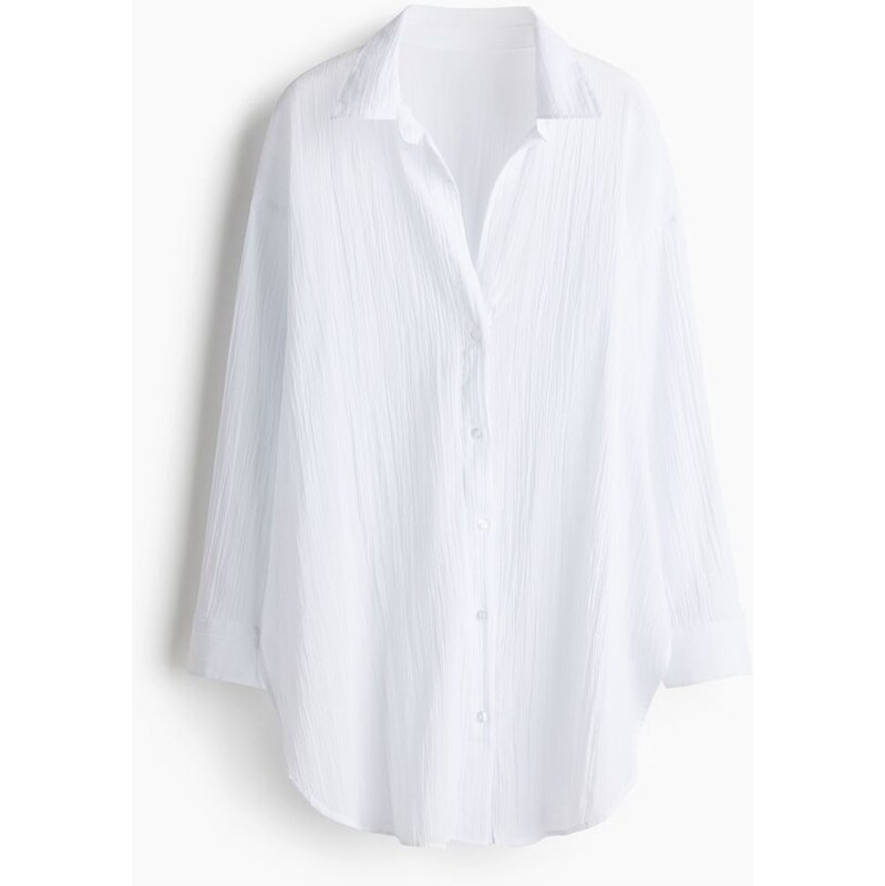 H&M - Dlouhá bavlněná košile - bílá 108137237
