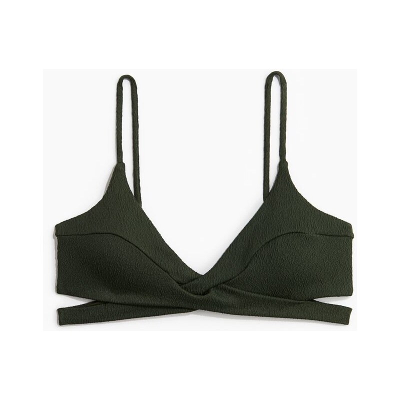 H&M - Vyztužená bikinová podprsenka - Tmavě Zelená