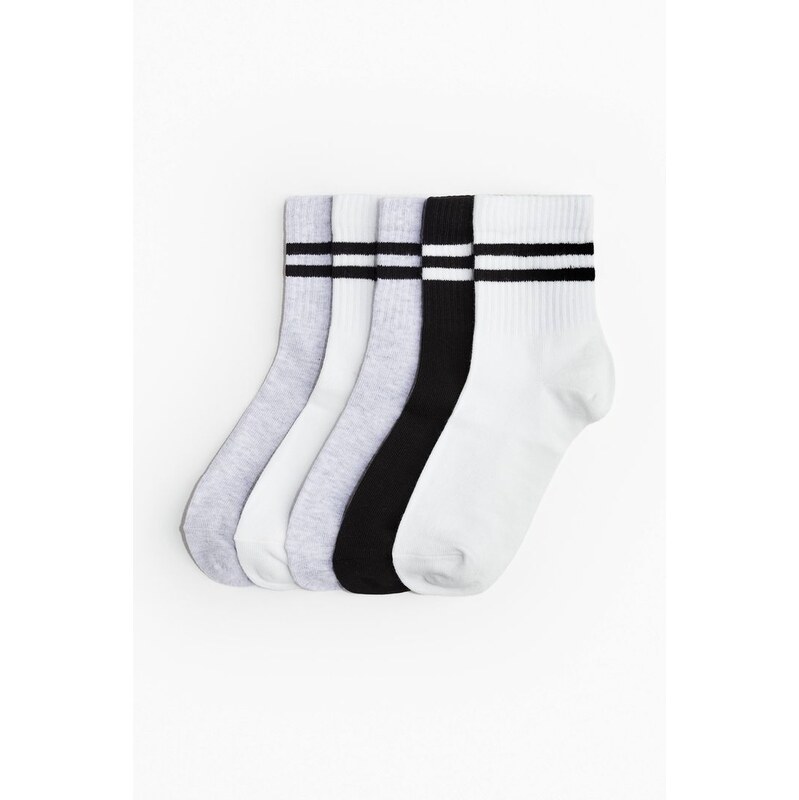 H&M - Ponožky 5 párů - šedá 108137420