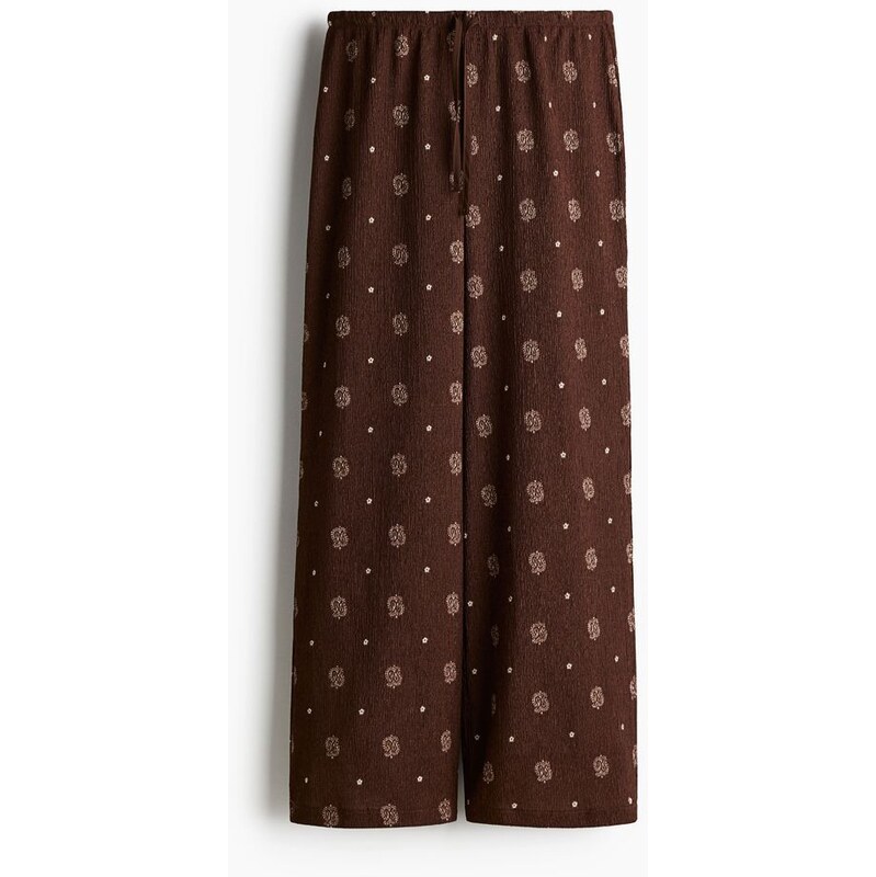 H&M - Mačkané kalhoty se stahovací šňůrkou - béžová 108137568