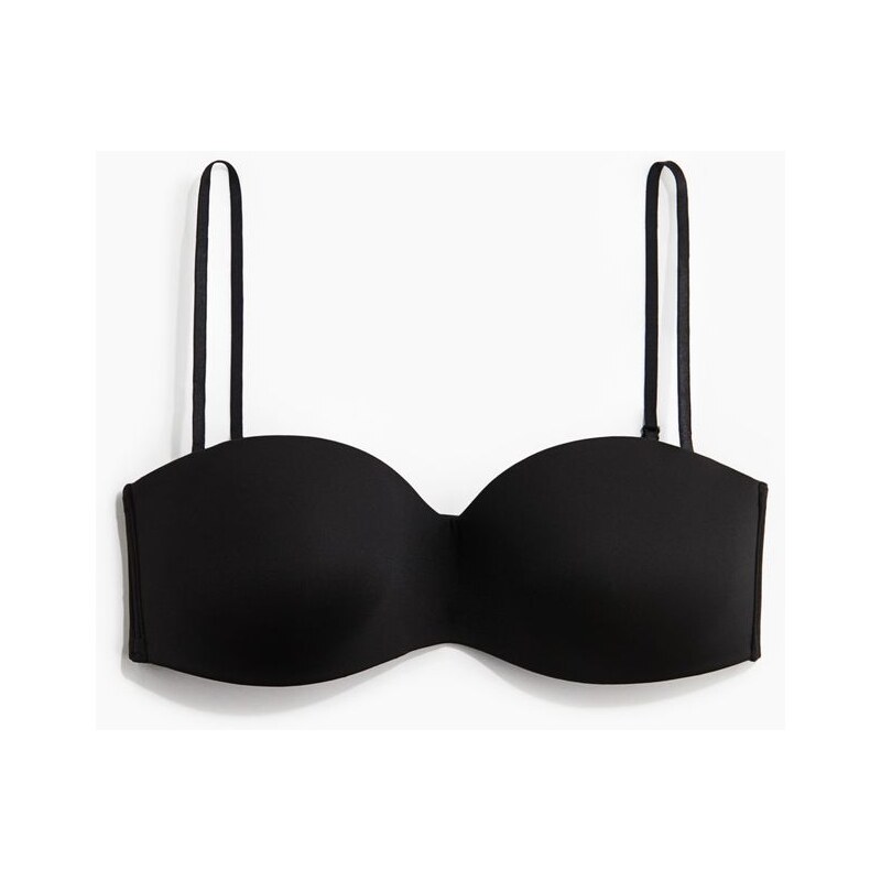 H&M - Vyztužená podprsenka bandeau - černá 108137632
