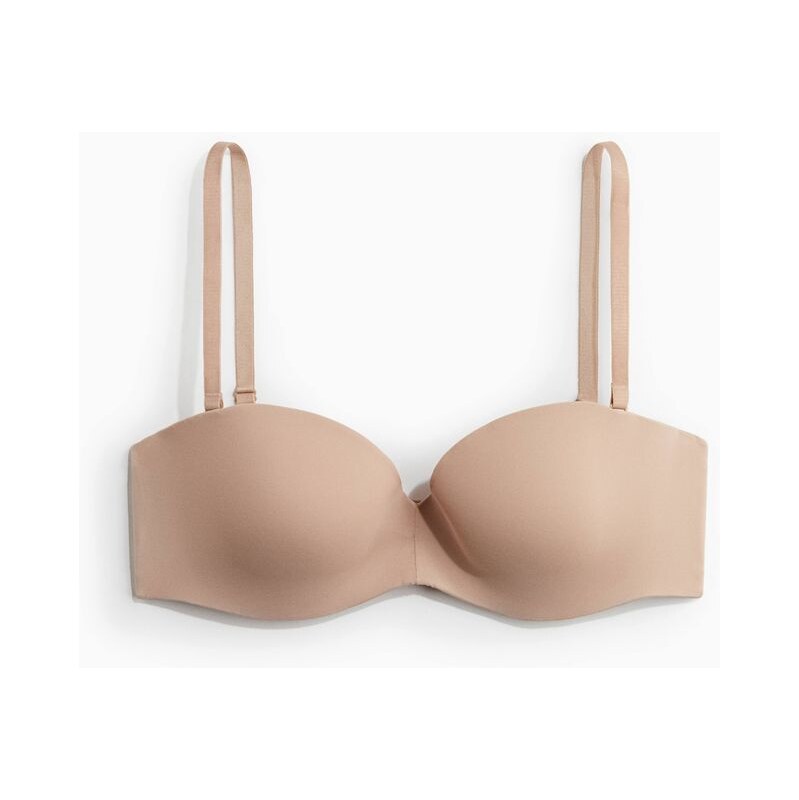 H&M - Vyztužená balkonetka z mikrovlákna - béžová 108137819