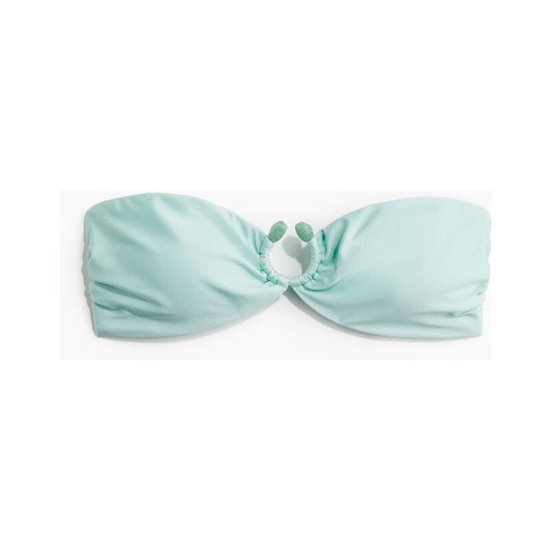 H&M - Vyztužená bikinová podprsenka bandeau - tyrkysová 108137914