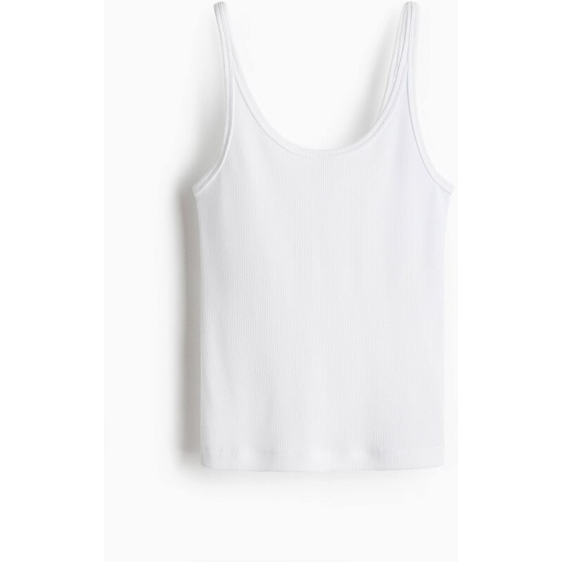 H&M - Žebrované tílko - Bílá