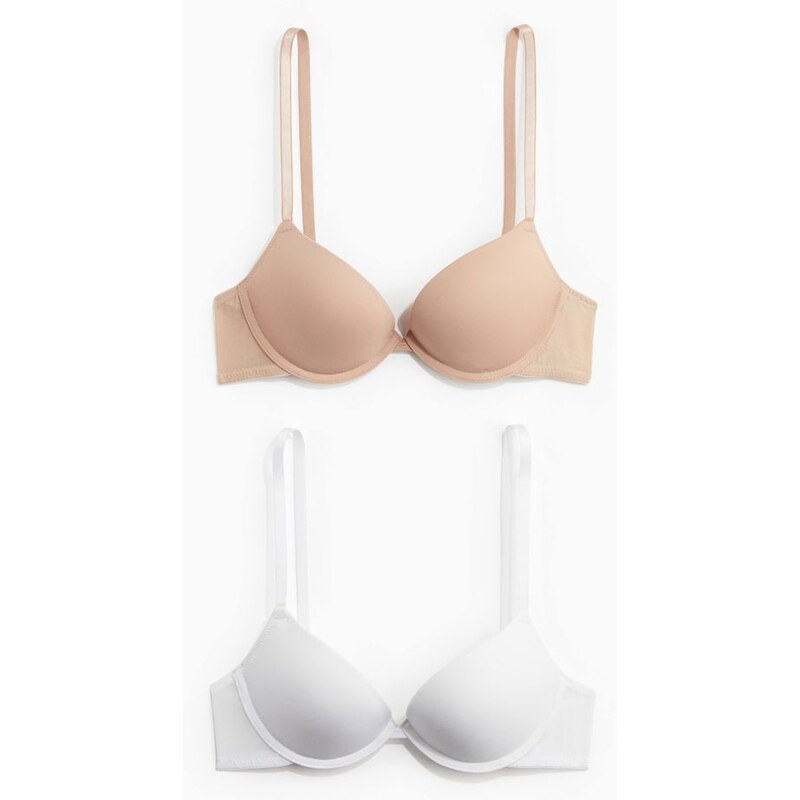 H&M - Super push-upka z mikrovlákna 2 kusy - béžová 108138011