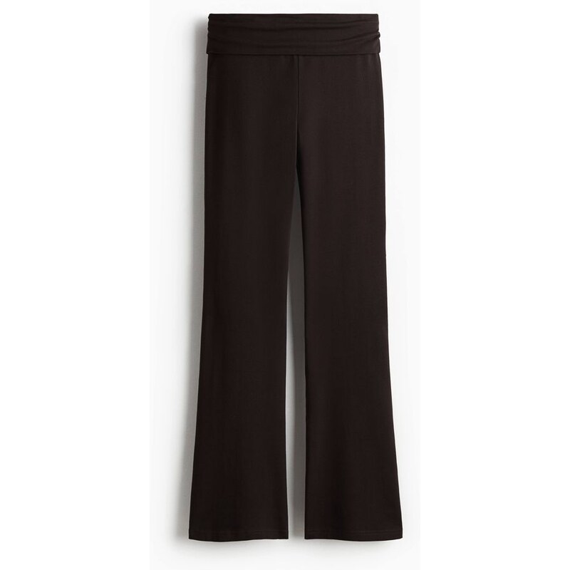 H&M - Bavlněné kalhotys ohrnutým pasem - hnědá 108138108