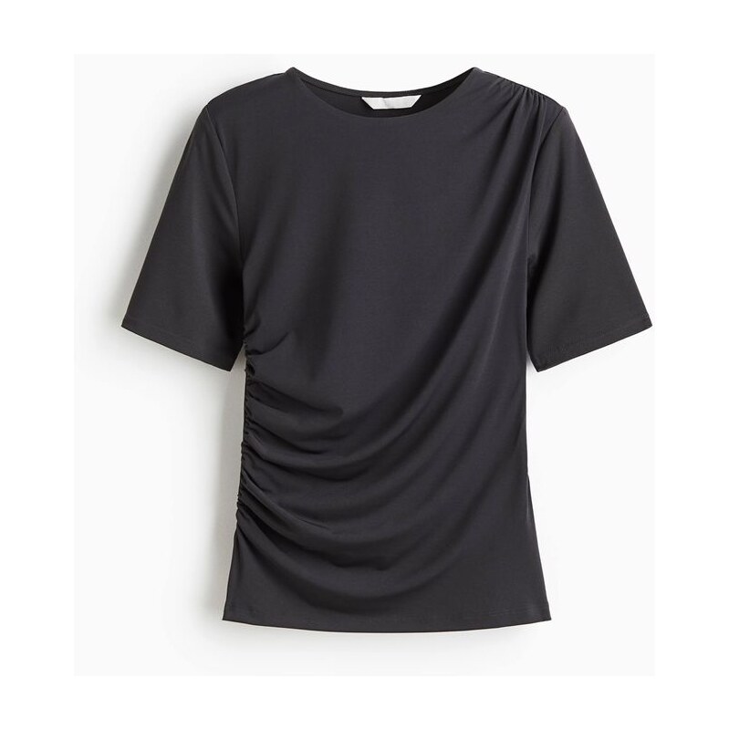 H&M - Řasený top - šedá 108138229