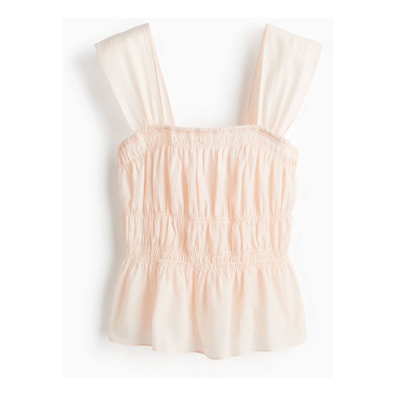 H&M - Řasený top - Pudrově Růžová