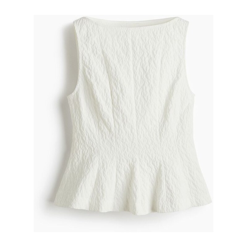 H&M - Top peplum - Bílá