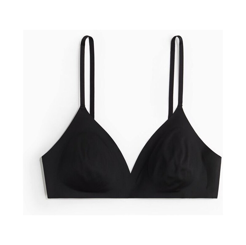 H&M - Vyztužená měkká podprsenka z mikrovlákna - černá 108138544