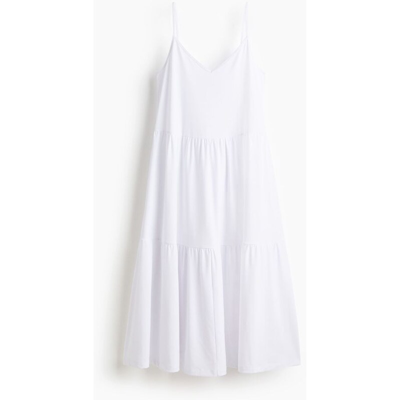 H&M - Stupňovité šaty na ramínka - Bílá