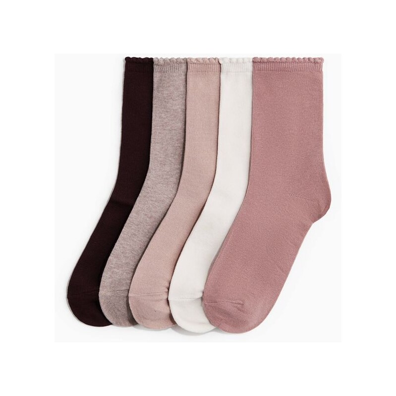 H&M - Ponožky 5 párů - růžová 108138794