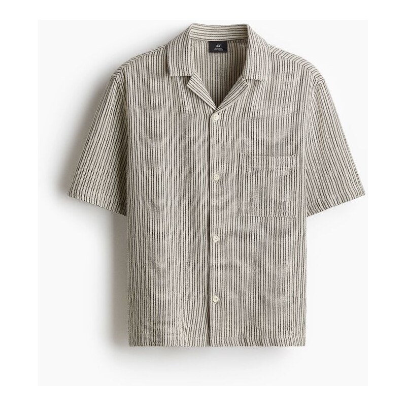 H&M - Košile resorts texturou Regular Fit - Béžová/Proužky