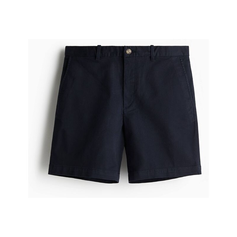 H&M - Šortky chino Regular Fit - Námořnická Modř