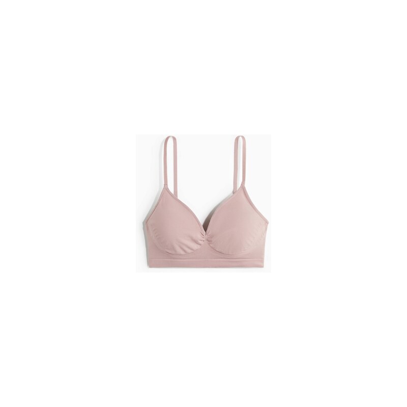 H&M - Bezešvá měkká podprsenka - Tlumená Růžová