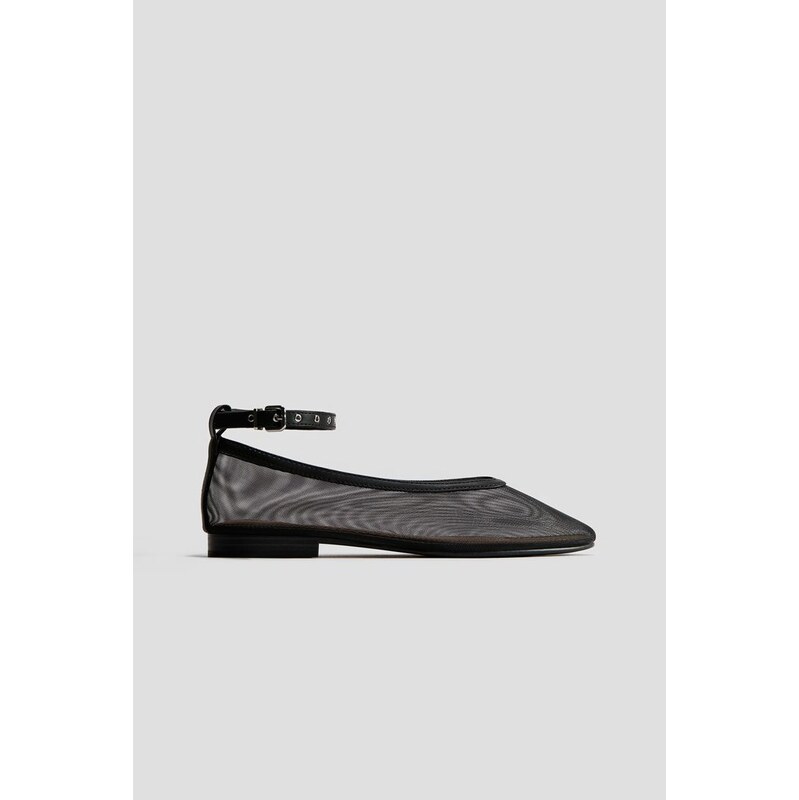 H&M - Mesh ballet pumps - černá 108140404