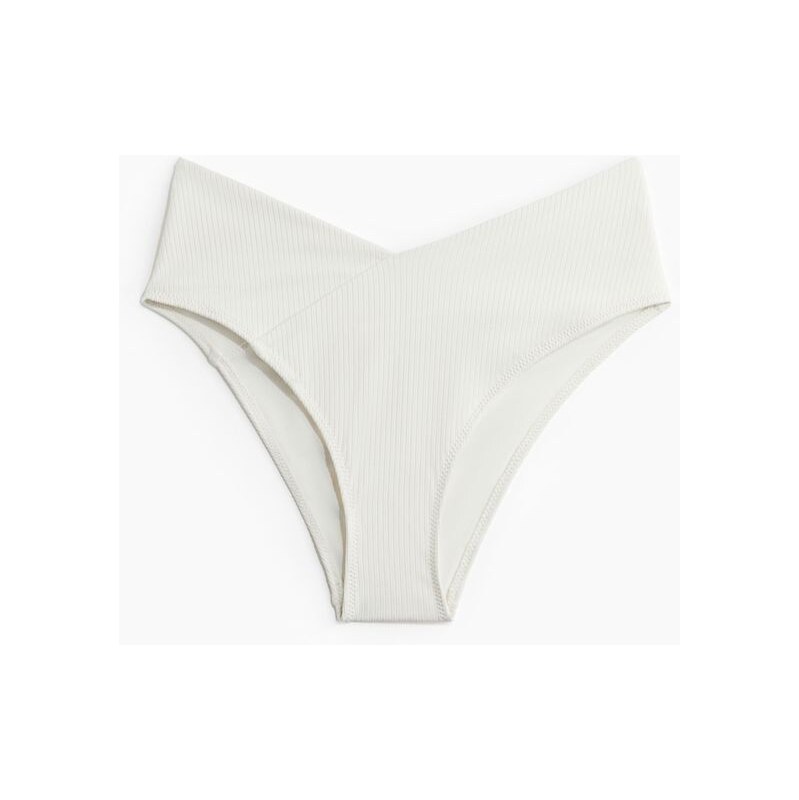 H&M - Bikinové kalhotky Cheeky High Rise - Bílá