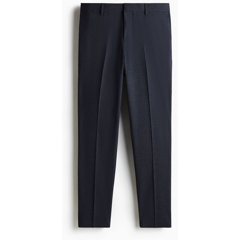 H&M - Společenské kalhoty Slim Fit - Námořnická Modř