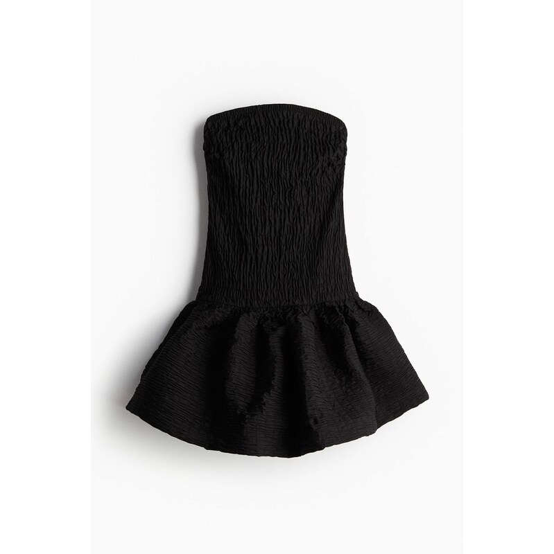 H&M - Šaty bandeaus žabkováním - Černá