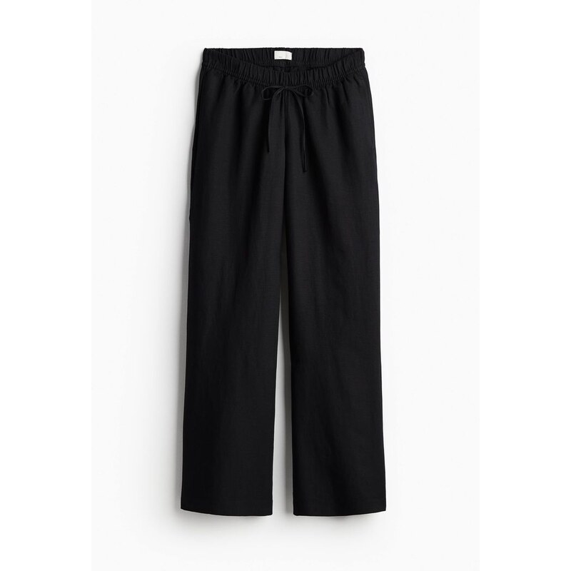 H&M - MAMA Kalhoty z lněné směsi Before & After - černá 108140626