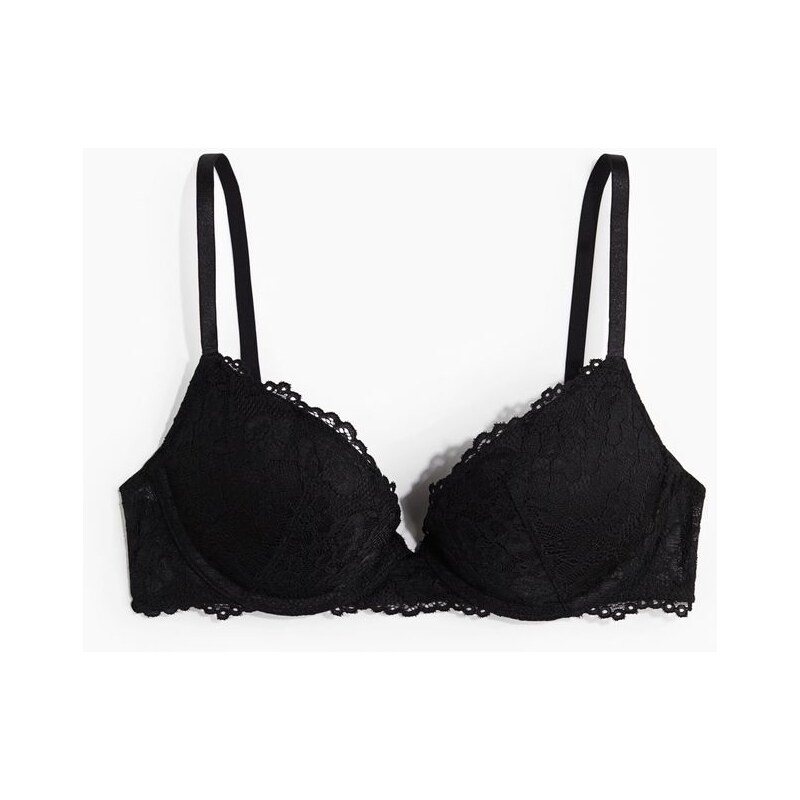 H&M - Krajková super push-upka - černá 108140644