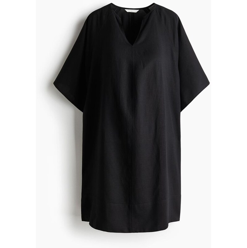 H&M - MAMA Šaty z lněné směsi Before & After - Černá