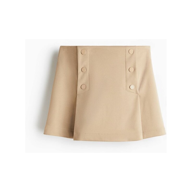 H&M - Sukně s předními knoflíky - Béžová