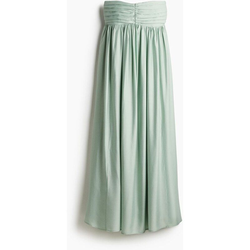 H&M - Skládané šaty bandeau - Světle Zelená