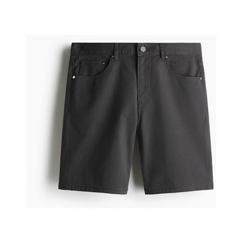 H&M - Keprové šortky Regular Fit - Tmavě Šedá