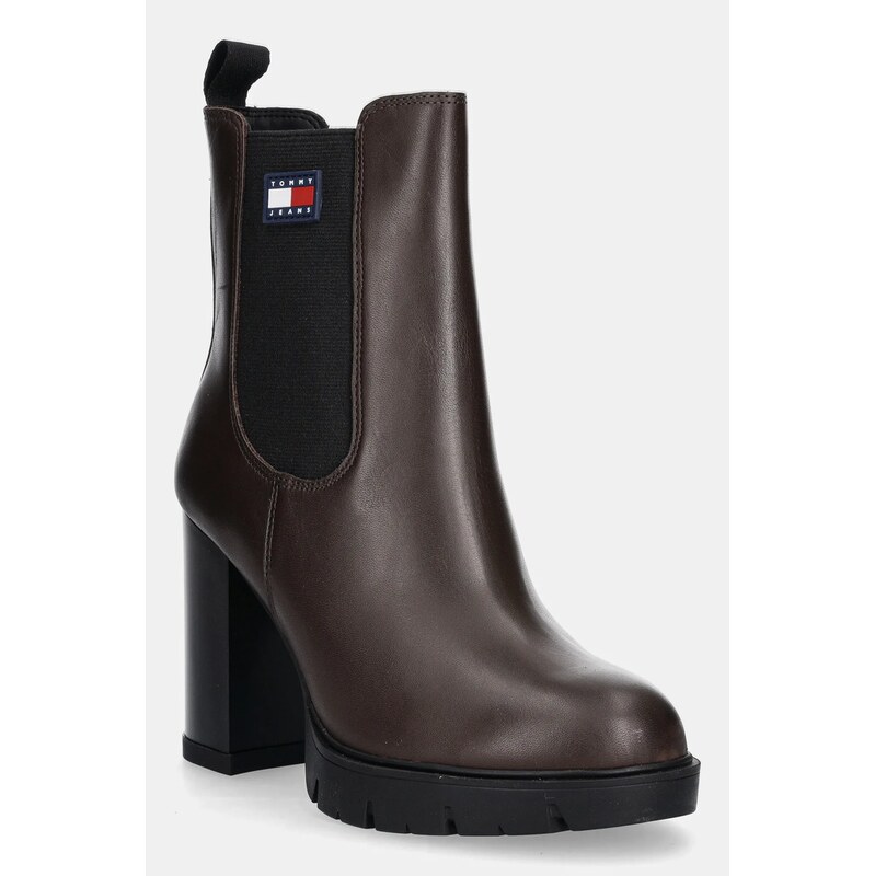 Tommy Jeans Kožené kotníkové boty Tommy Jeans TJW LEATHER HEEL