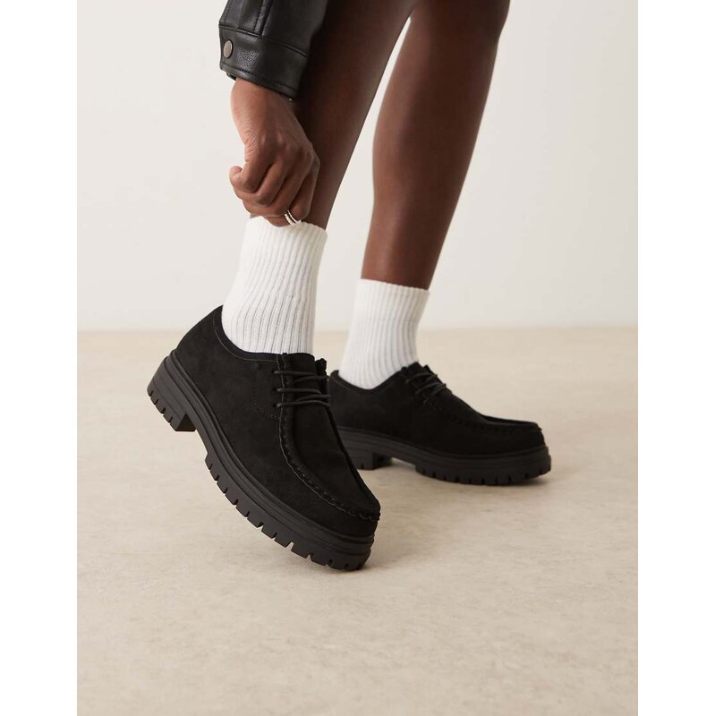 Glamorous Derby shoes in black micro