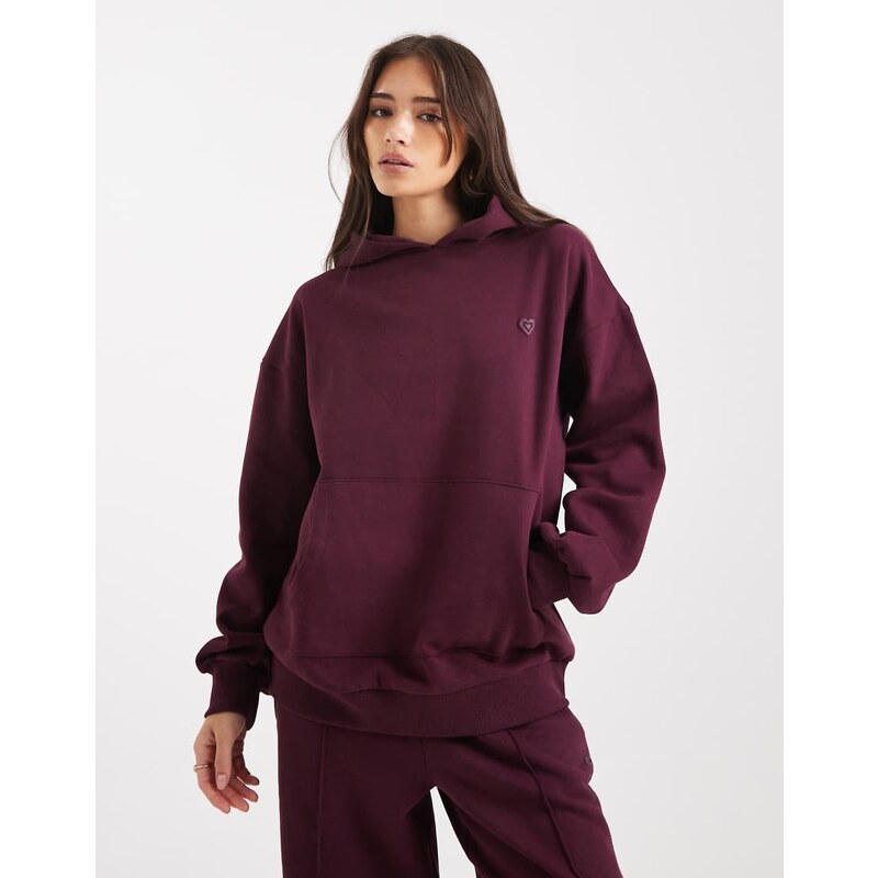Miss Selfridge oversized hoodie in plum-Purple 113262364