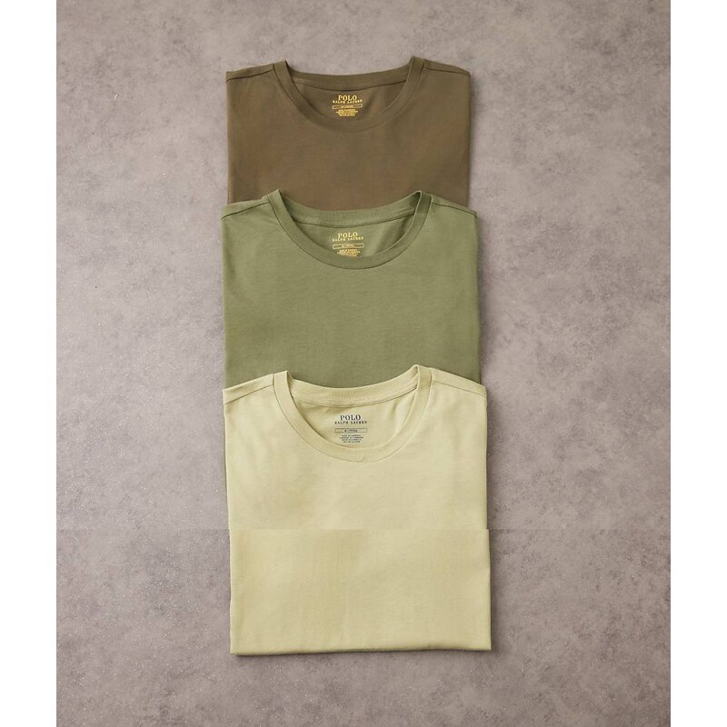Polo Ralph Lauren 3 pack icon logo lounge t-shirt in greens