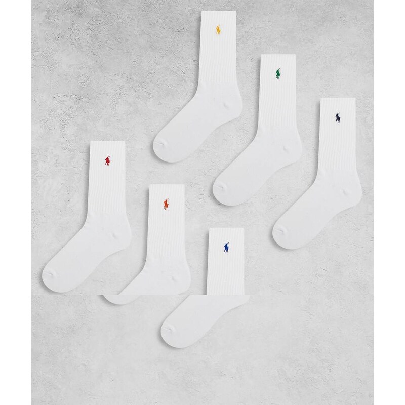 Polo Ralph Lauren 6 pack icon logo socks in multi