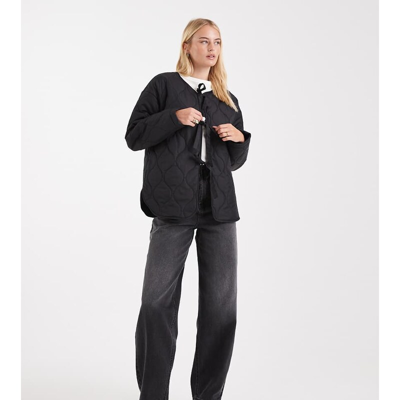 Vero Moda Tall Billie high rise barrel leg jeans in black wash