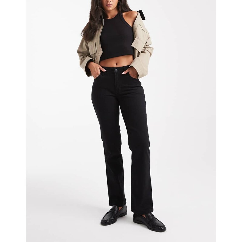 Hollister high rise straight leg jeans in black wash